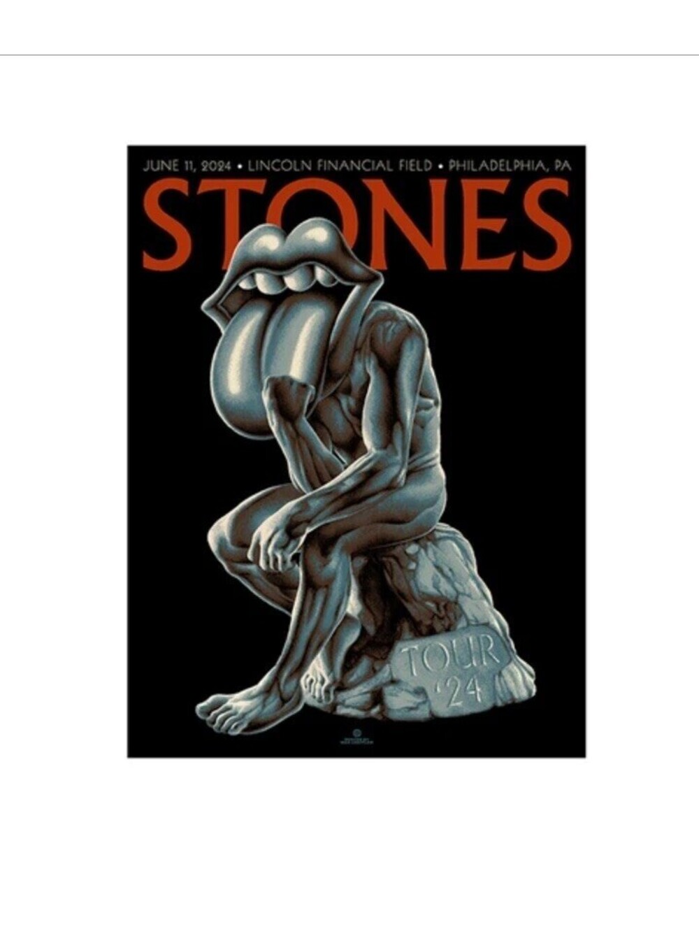 ROLLING STONES Official Hackney Diamonds Tour Lithograph Poster Philadelphia PA
